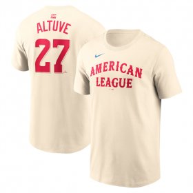 Men\'s American League #27 Jose Altuve Cream 2024 All-Star Name & Number T-Shirt