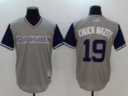 Wholesale Cheap Men Colorado Rockies 19 Chuck nazty Gray Game Legend Edition MLB Jersey