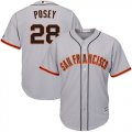 Wholesale Cheap Giants #28 Buster Posey Grey Stitched Youth MLB Jersey