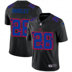 Wholesale Cheap New York Giants #26 Saquon Barkley Men\'s Nike Team Logo Dual Overlap Limited NFL Jersey Black