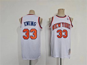 Cheap Men\'s New Yok Knicks #33 Patrick Ewing White Throwback Stitched Jersey