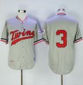 Wholesale Cheap Mitchell And Ness 1972 Twins #3 Harmon Killebrew Grey Throwback Stitched MLB Jersey