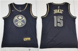 Wholesale Cheap Nuggets 15 Nikola Jokic Black Gold Nike Swingman Jersey