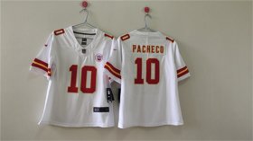 Cheap Women\'s Kansas City Chiefs #10 Isiah Pacheco White Vapor Untouchable Limited Stitched Jersey(Run Small)