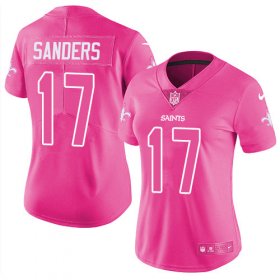 Wholesale Cheap Nike Saints #17 Emmanuel Sanders Pink Women\'s Stitched NFL Limited Rush Fashion Jersey