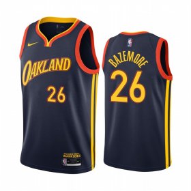 Wholesale Cheap Nike Warriors #26 Kent Bazemore Navy NBA Swingman 2020-21 City Edition Jersey