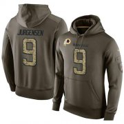 Wholesale Cheap NFL Men's Nike Washington Redskins #9 Sonny Jurgensen Stitched Green Olive Salute To Service KO Performance Hoodie