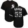 Wholesale Cheap White Sox #55 Carlos Rodon Black Team Logo Fashion Stitched MLB Jersey