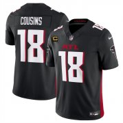 Cheap Men's Atlanta Falcons #18 Kirk Cousins Black 2024 F.U.S.E With 4-Star C Patch Vapor Untouchable Limited Stitched Football Jersey