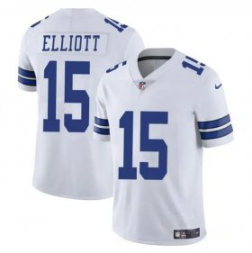 Cheap Men\'s Dallas Cowboys #15 Ezekiel Elliott White Vapor Untouchable Limited Football Stitched Jersey