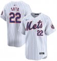 Cheap Men's New York Mets #22 Juan Soto White Home Limited Stitched Baseball Jersey