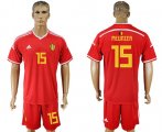 Wholesale Cheap Belgium #15 Meunier Red Home Soccer Country Jersey