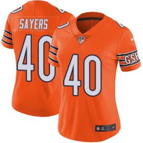 Wholesale Cheap Nike Bears #40 Gale Sayers Orange Women\'s Stitched NFL Limited Rush Jersey