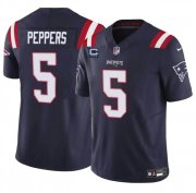 Cheap Men's New England Patriots #5 Jabrill Peppers Navy F.U.S.E. With 3-Star C Patch Vapor Limited Stitched Football Jersey