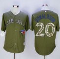 Wholesale Cheap Blue Jays #20 Josh Donaldson Green Camo New Cool Base Stitched MLB Jersey