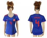 Wholesale Cheap Women's Colombia #4 Ramirez Away Soccer Country Jersey