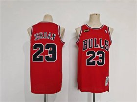 Cheap Men\'s Chicago Bulls #23 Michael Jordan Red Throwback Stitched Basketball Jersey