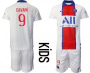 Wholesale Cheap Youth 2020-2021 club Paris St German away 9 white Soccer Jerseys