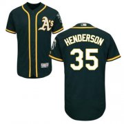 Wholesale Cheap Athletics #35 Rickey Henderson Green Flexbase Authentic Collection Stitched MLB Jersey