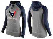 Wholesale Cheap Women's Nike Houston Texans Performance Hoodie Grey & Dark Blue