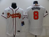 Wholesale Cheap Men's Atlanta Braves #8 Eddie Rosario 2022 White Gold World Series Champions Program Flex Base Stitched Baseball Jersey