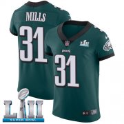 Wholesale Cheap Nike Eagles #31 Jalen Mills Midnight Green Team Color Super Bowl LII Men's Stitched NFL Vapor Untouchable Elite Jersey