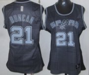 Wholesale Cheap San Antonio Spurs #21 Tim Duncan Black Rhythm Fashion Womens Jersey