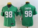 Cheap Women's Philadelphia Eagles #98 Jalen Carter Green 2023 F.U.S.E. Stitched Football Jersey(Run Small)