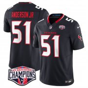 Cheap Men's Houston Texans #51 Will Anderson Jr. Navy F.U.S.E. 2024 AFC South Division Champions Vapor Limited Stitched Football Jersey