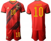 Wholesale Cheap Men 2021 European Cup Belgium home red 10 Soccer Jersey