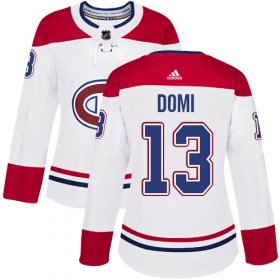 Wholesale Cheap Adidas Canadiens #13 Max Domi White Road Authentic Women\'s Stitched NHL Jersey