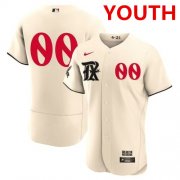 Cheap Youth Texas Rangers Customized Cream 2023 City Connect Stitched Baseball Jersey