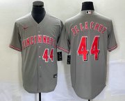 Wholesale Cheap Men's Cincinnati Reds #44 Elly De La Cruz Number Grey Cool Base Stitched Baseball Jersey