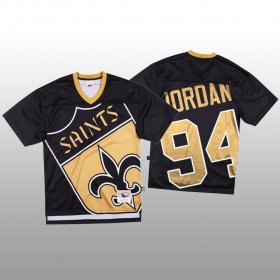 Wholesale Cheap NFL New Orleans Saints #94 Cameron Jordan Black Men\'s Mitchell & Nell Big Face Fashion Limited NFL Jersey