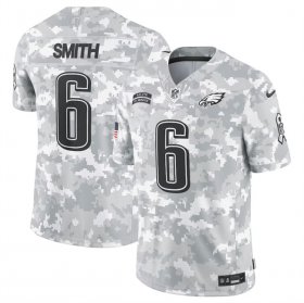 Men\'s Philadelphia Eagles #6 DeVonta Smith 2024 Arctic Camo Salute To Service Limited Stitched Football Jersey