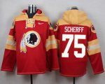 Wholesale Cheap Nike Redskins #75 Brandon Scherff Burgundy Red Player Pullover NFL Hoodie