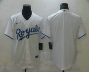 Wholesale Cheap Men's Kansas City Royals Blank White Stitched MLB Cool Base Nike Jersey