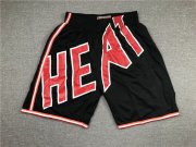 Wholesale Cheap Men's Miami Heat Black Big Face Mitchell Ness Hardwood Classics Soul Swingman Throwback Shorts