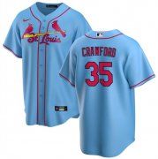 Cheap Men's St. Louis Cardinals #35 Brandon Crawford Blue Cool Base Stitched Baseball Jersey