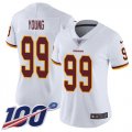 Wholesale Cheap Nike Redskins #99 Chase Young White Women's Stitched NFL 100th Season Vapor Untouchable Limited Jersey