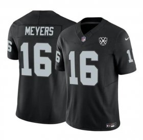 Cheap Men\'s Las Vegas Raiders #16 Jakobi Meyers Black 2024 F.U.S.E 65th Anniversary Patch Vapor Stitched Football Jersey