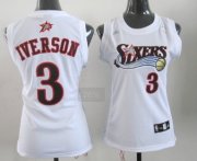 Wholesale Cheap Philadelphia 76ers #3 Allen Iverson White Womens Jersey