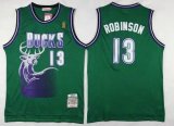 Wholesale Cheap Men's Milwaukee Bucks #13 Glenn Robinson Green Hardwood Classics Soul Swingman Throwback Jersey