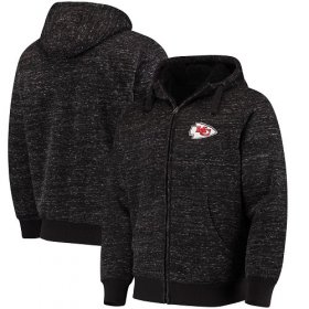 Wholesale Cheap Men\'s Kansas City Chiefs G-III Sports by Carl Banks Heathered Black Discovery Sherpa Full-Zip Jacket