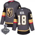 Wholesale Cheap Adidas Golden Knights #18 James Neal Grey Home Authentic 2018 Stanley Cup Final Stitched NHL Jersey