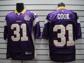 Wholesale Cheap Vikings #31 Chris Cook Purple Team 50TH Patch Stitched NFL Jersey