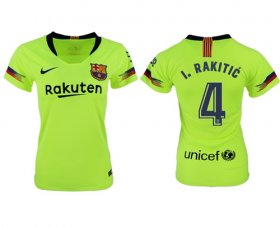 Wholesale Cheap Women\'s Barcelona #4 I.Rakitic Away Soccer Club Jersey