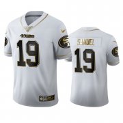 Wholesale Cheap San Francisco 49ers #19 Deebo Samuel Men's Nike White Golden Edition Vapor Limited NFL 100 Jersey