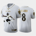 Cheap Baltimore Ravens #8 Lamar Jackson Nike Team Hero 3 Vapor Limited NFL 100 Jersey White Golden