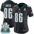 Wholesale Cheap Nike Eagles #86 Zach Ertz Black Alternate Super Bowl LII Champions Women's Stitched NFL Vapor Untouchable Limited Jersey